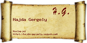 Hajda Gergely névjegykártya